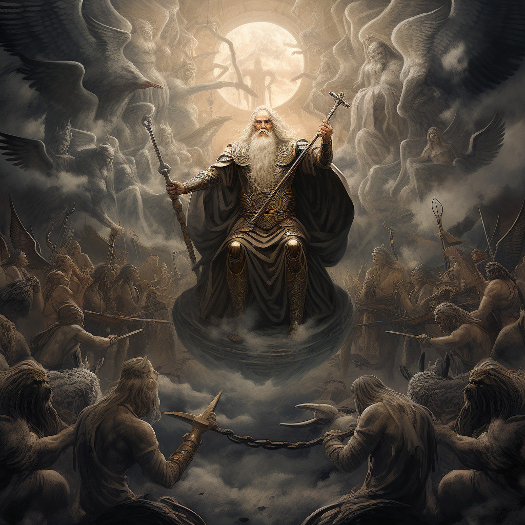 Odin avec des Valkyries